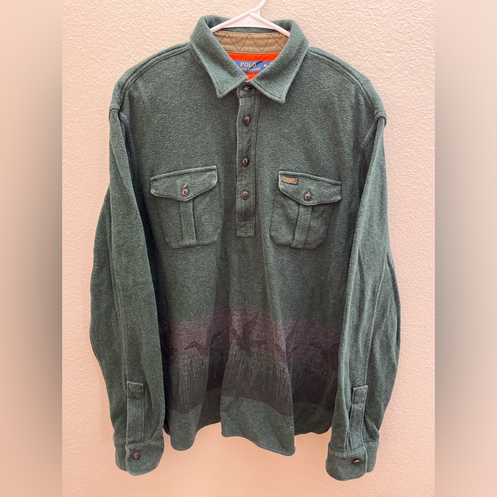 Vintage Polo by Ralph Lauren Green Men's Shirt